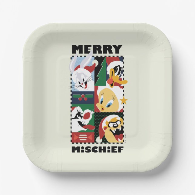 LOONEY TUNES™ Holiday Merry Mischief Paper Plates (Front)