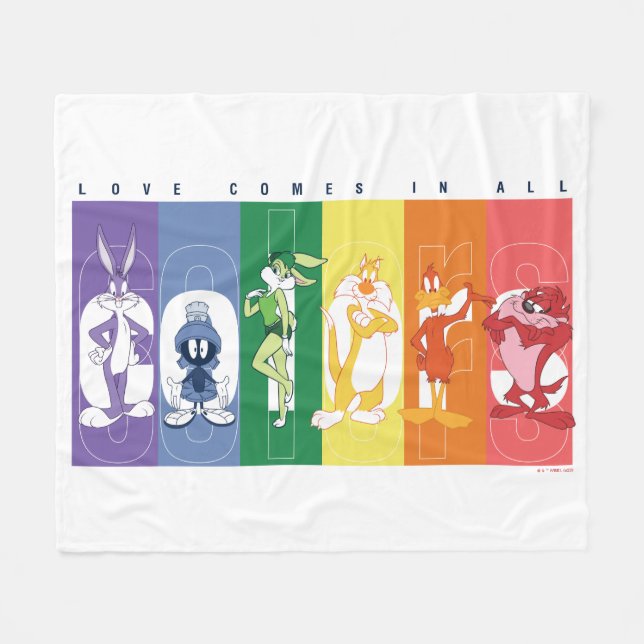 LOONEY TUNES™ - Love Comes In All Colors Fleece Blanket (Front (Horizontal))