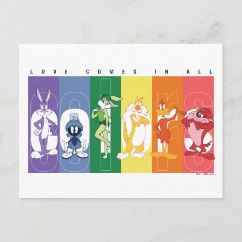 LOONEY TUNES _ Love Comes In All Colors Postcard