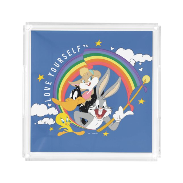 LOONEY TUNES™ - Love Yourself Pride Badge Acrylic Tray (Front)