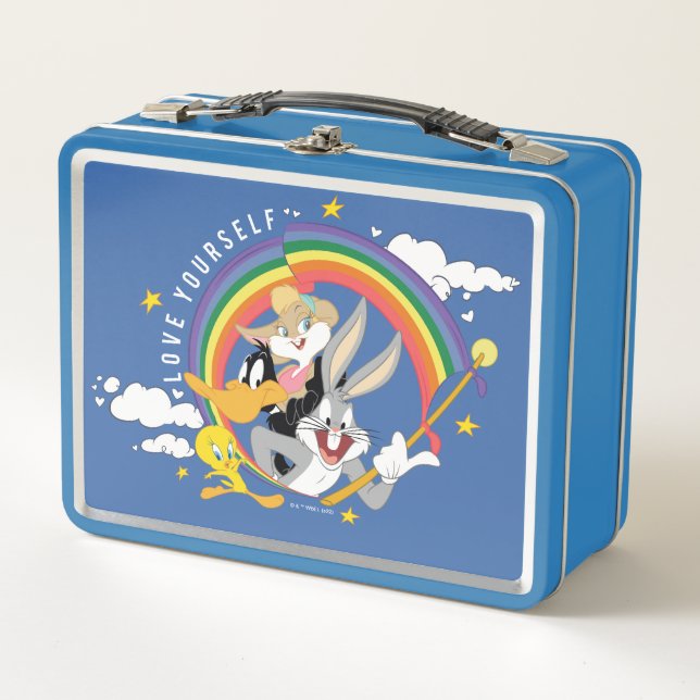 LOONEY TUNES™ - Love Yourself Pride Badge Metal Lunch Box (Front)