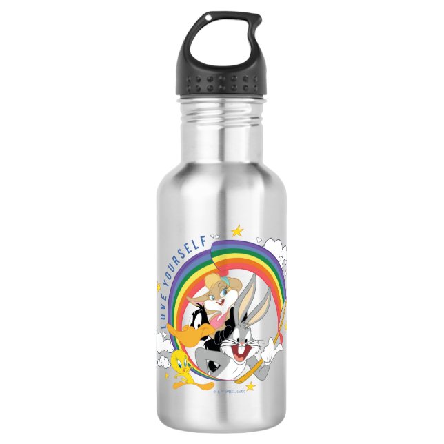 LOONEY TUNES™ - Love Yourself Pride Badge Stainless Steel Water Bottle (Front)