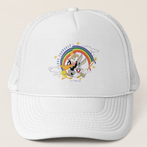 LOONEY TUNESâ _ Love Yourself Pride Badge Trucker Hat