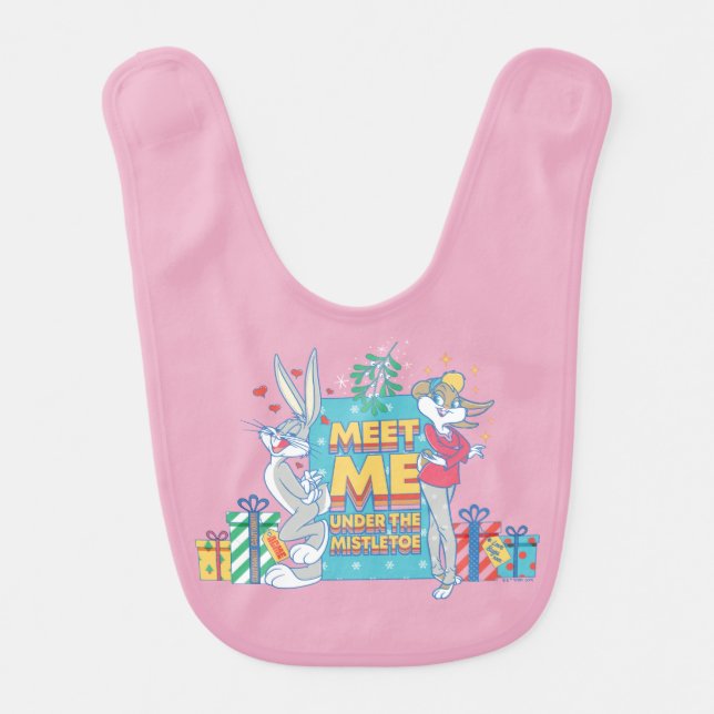 LOONEY TUNES™ | Meet Me Under the Mistletoe Baby Bib (Front)