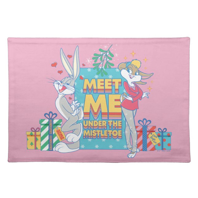 LOONEY TUNES™ | Meet Me Under the Mistletoe Cloth Placemat (Front)