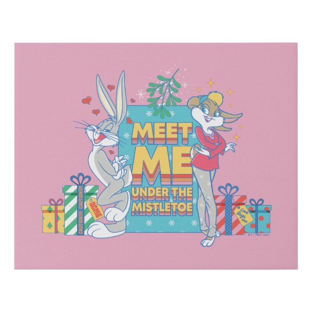 LOONEY TUNES™ | Meet Me Under the Mistletoe Faux Canvas Print (Front)