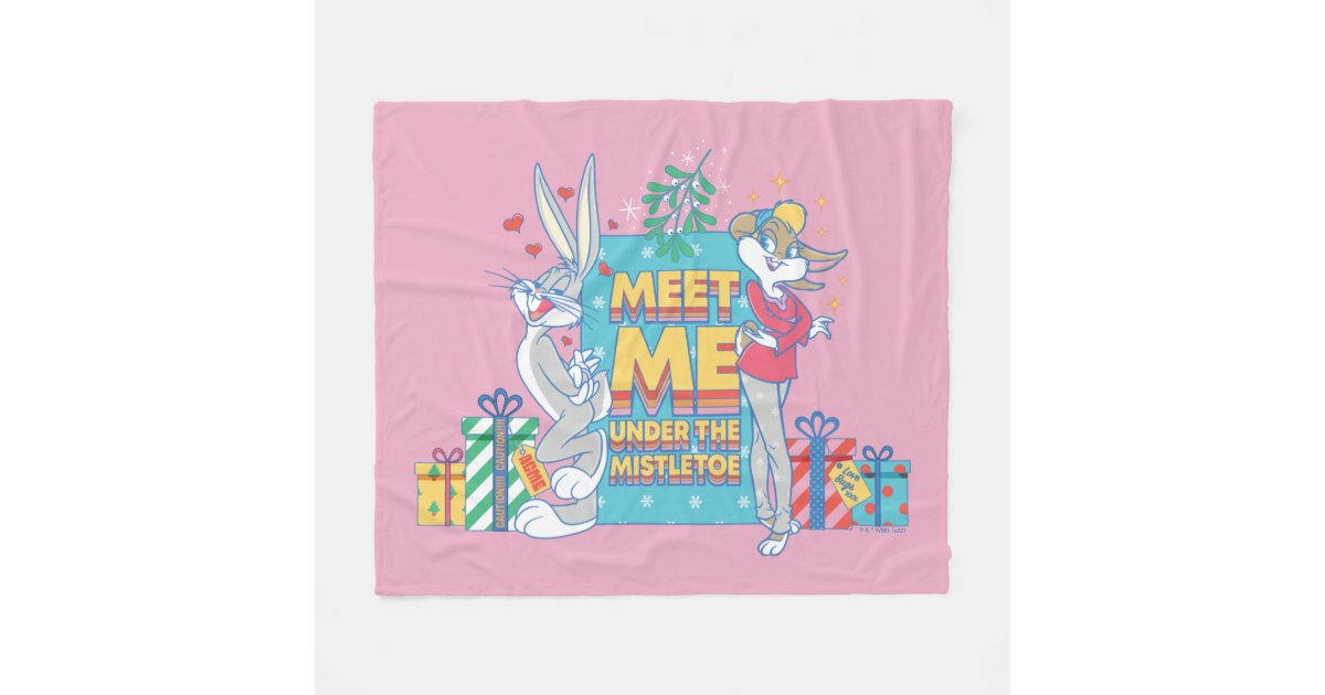 LOONEY TUNES™ Meet Me Under the Mistletoe Fleece Blanket Zazzle