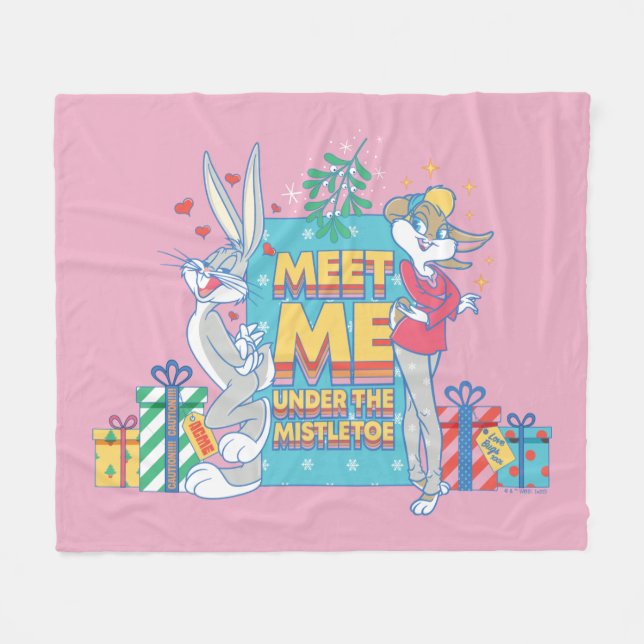 LOONEY TUNES™ | Meet Me Under the Mistletoe Fleece Blanket (Front (Horizontal))