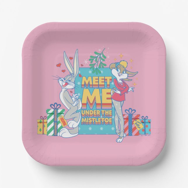 LOONEY TUNES™ | Meet Me Under the Mistletoe Paper Plates (Front)