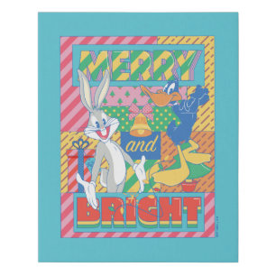 LOONEY TUNES™   Merry and Bright Christmas Faux Canvas Print