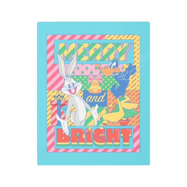 LOONEY TUNES™ | Merry and Bright Christmas Metal Print (Front)