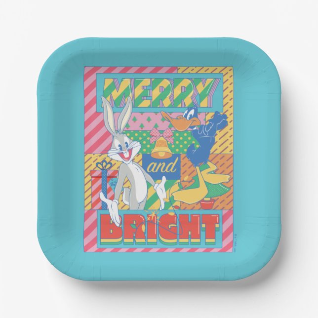 LOONEY TUNES™ | Merry and Bright Christmas Paper Plates (Front)