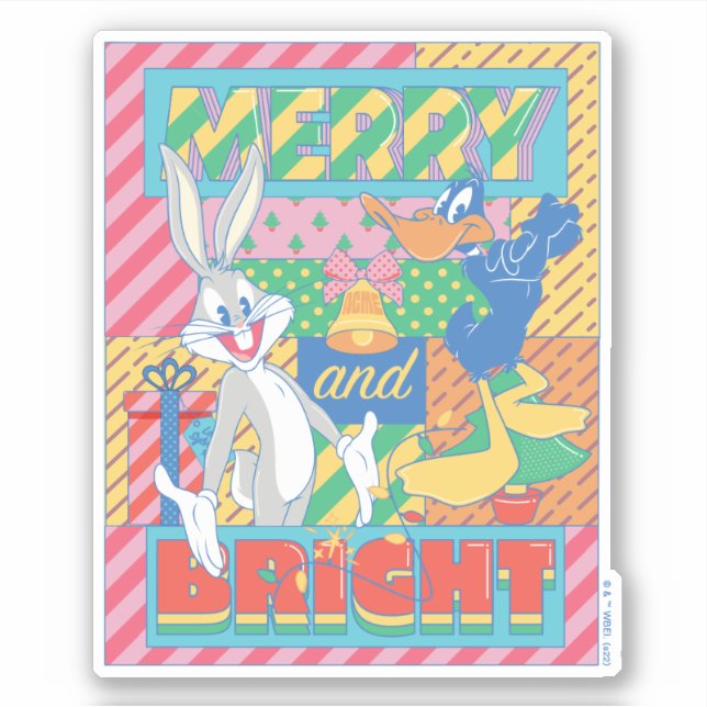 LOONEY TUNES™ | Merry and Bright Christmas Sticker (Front)