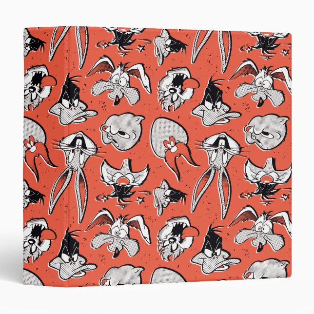 LOONEY TUNES™ Retro Halftone Pattern 3 Ring Binder (Front/Spine)