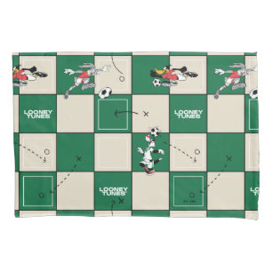 LOONEY TUNES™ Soccer Grid Pattern Pillow Case