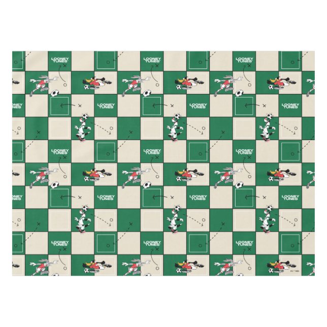 LOONEY TUNES™ Soccer Grid Pattern Tablecloth (Front (Horizontal))
