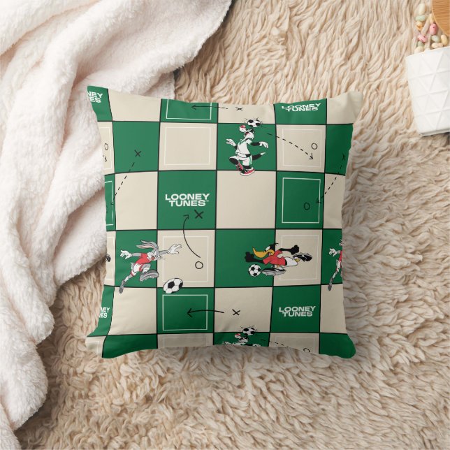 LOONEY TUNES™ Soccer Grid Pattern Throw Pillow (Blanket)