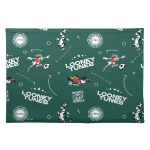 LOONEY TUNES™ Soccer Playbook Pattern Cloth Placemat
