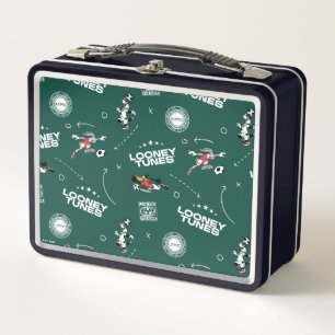 LOONEY TUNES™ Soccer Playbook Pattern Metal Lunch Box
