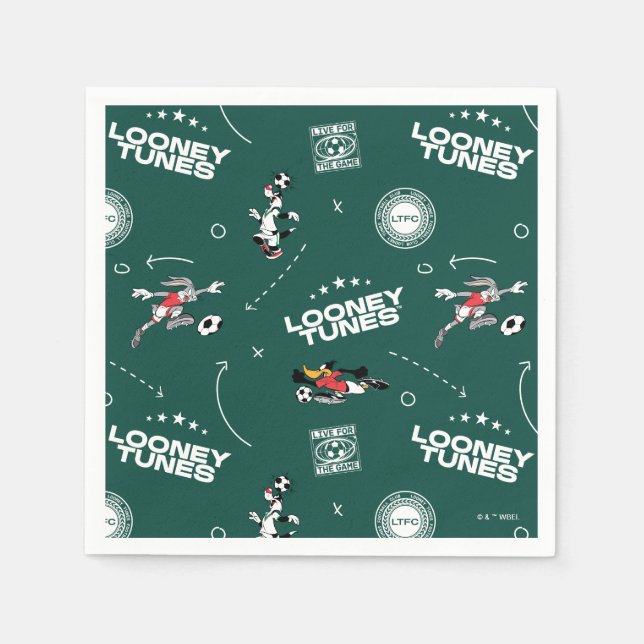 LOONEY TUNES™ Soccer Playbook Pattern Napkins (Front)