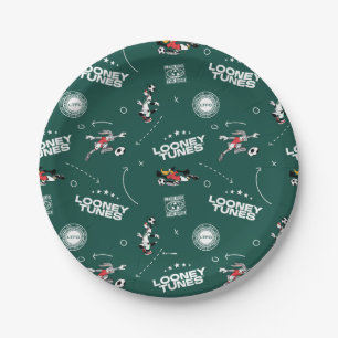 LOONEY TUNES™ Soccer Playbook Pattern Paper Plates