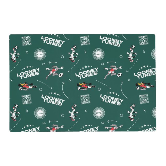LOONEY TUNES™ Soccer Playbook Pattern Placemat (Front)