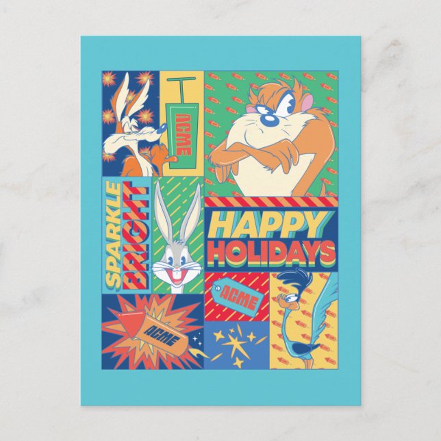 LOONEY TUNES™ | Sparkle Bright Happy Holidays Postcard (Front)