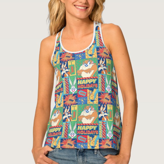 LOONEY TUNES™ | Sparkle Bright Happy Holidays Tank Top (Front)
