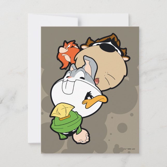 LOONEY TUNES™ Stylized Big Heads Note Card (Front)