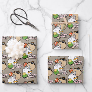 LOONEY TUNES™ Stylized Big Heads Wrapping Paper Sheets