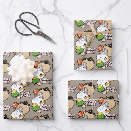 LOONEY TUNESâ Stylized Big Heads Wrapping Paper Sheets