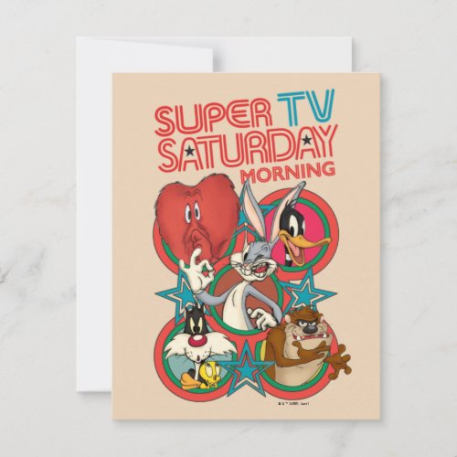 LOONEY TUNES  Super TV Saturday Morning Note Card