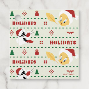 LOONEY TUNES™ SYLVESTER™ & TWEETY™ Holiday Pattern Favor Tags