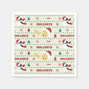 LOONEY TUNES™ SYLVESTER™ & TWEETY™ Holiday Pattern Napkins