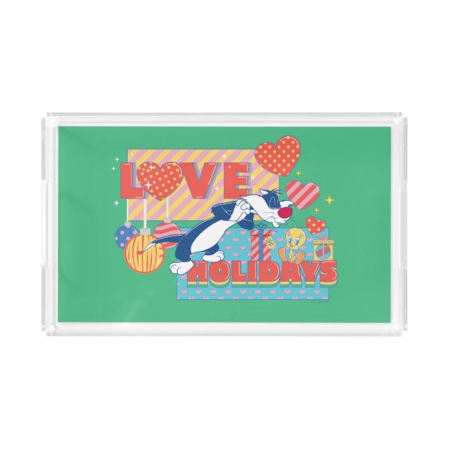 LOONEY TUNES™ | SYLVESTER™ & TWEETY™Love Holidays Acrylic Tray (Front)