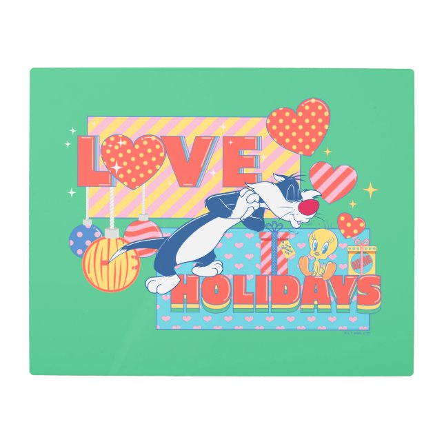 LOONEY TUNES™ | SYLVESTER™ & TWEETY™Love Holidays Metal Print (Front)
