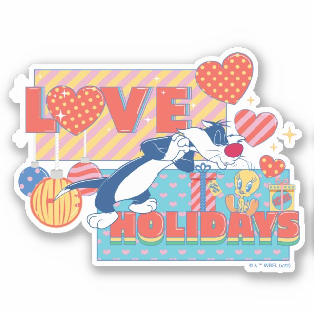 LOONEY TUNES™ | SYLVESTER™ & TWEETY™Love Holidays Sticker (Front)