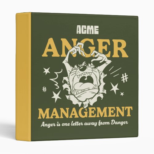 LOONEY TUNES TAZ ACME Anger Management 3 Ring Binder