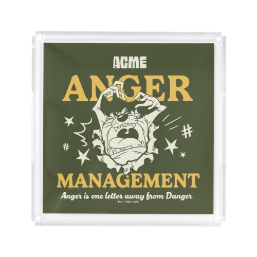 LOONEY TUNES TAZ ACME Anger Management Acrylic Tray