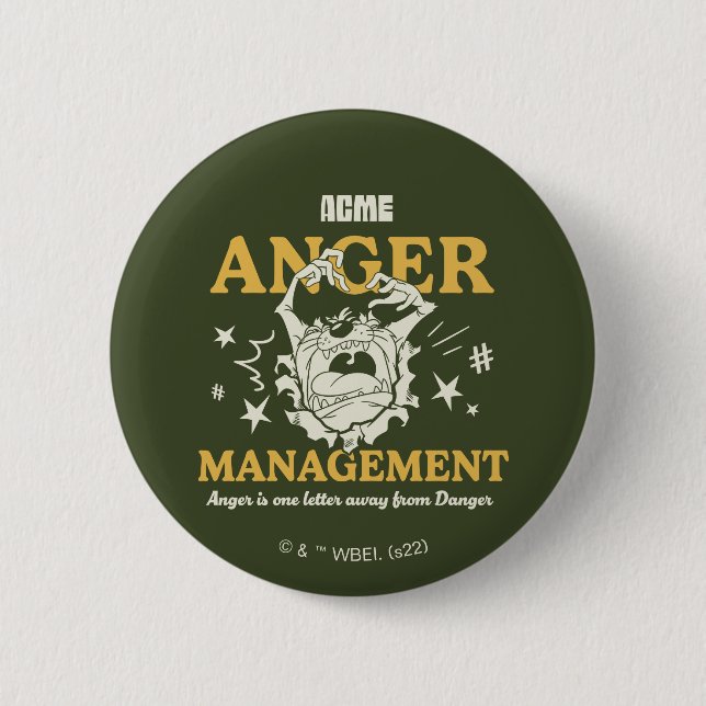 LOONEY TUNES™ |TAZ™ ACME Anger Management Button (Front)