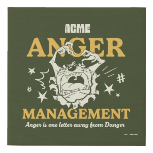 LOONEY TUNES TAZ ACME Anger Management Faux Canvas Print