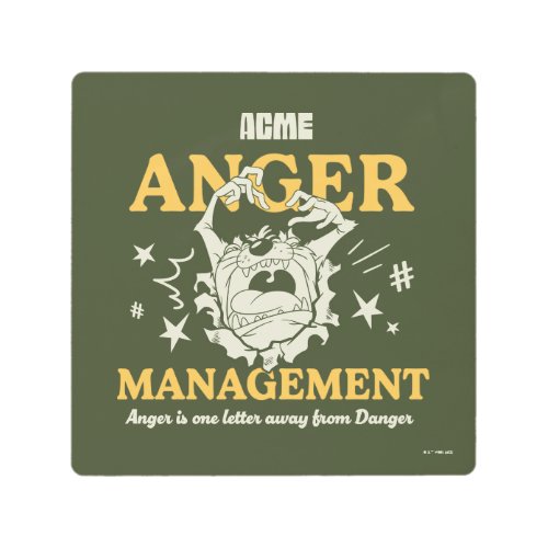 LOONEY TUNES TAZ ACME Anger Management Metal Print