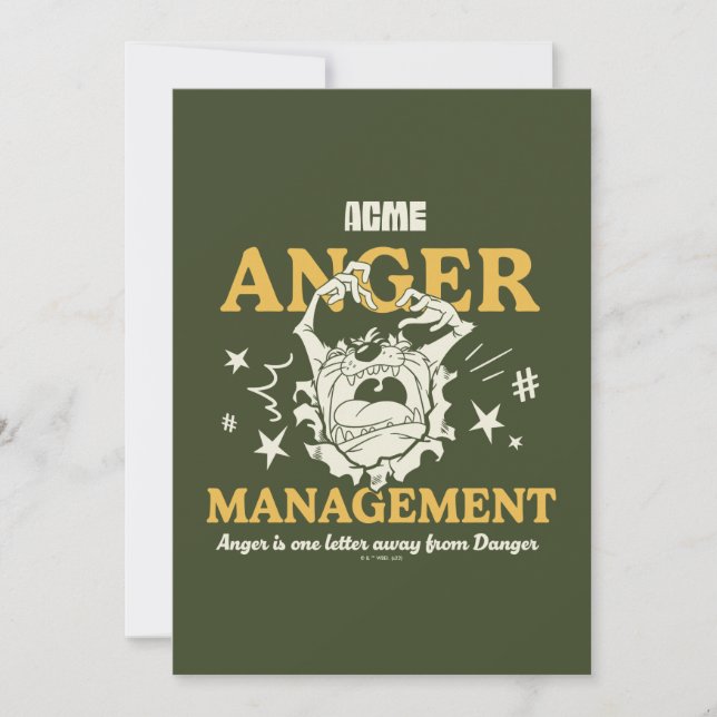 LOONEY TUNES™ |TAZ™ ACME Anger Management Note Card (Front)