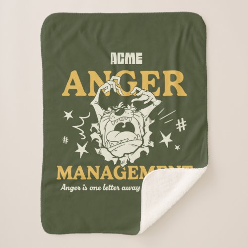 LOONEY TUNES TAZ ACME Anger Management Sherpa Blanket