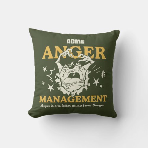 LOONEY TUNES TAZ ACME Anger Management Throw Pillow