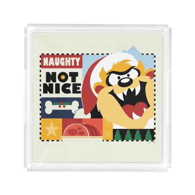 LOONEY TUNES™ TAZ™ Naughty Not Nice Acrylic Tray (Front)