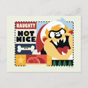 LOONEY TUNES™ TAZ™ Naughty Not Nice Holiday Postcard