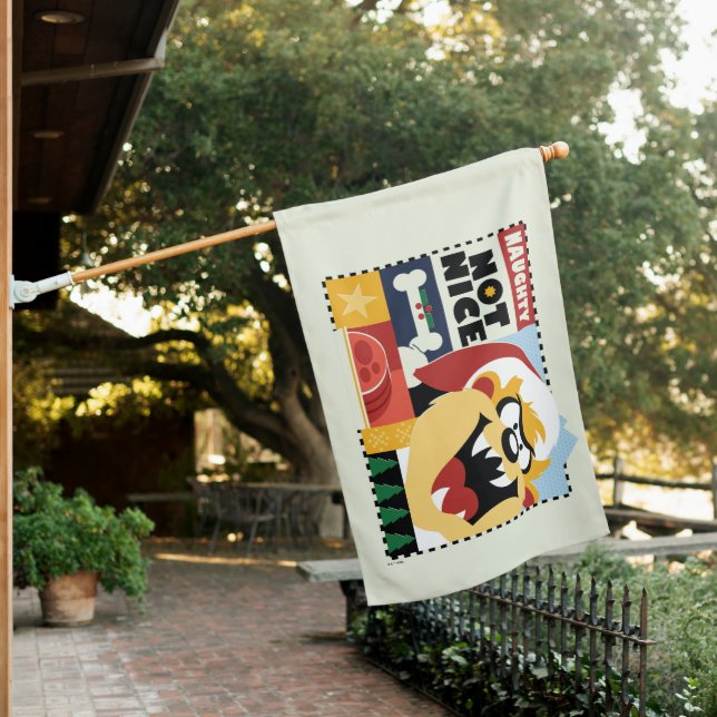 LOONEY TUNES™ TAZ™ Naughty Not Nice House Flag (In SItu)
