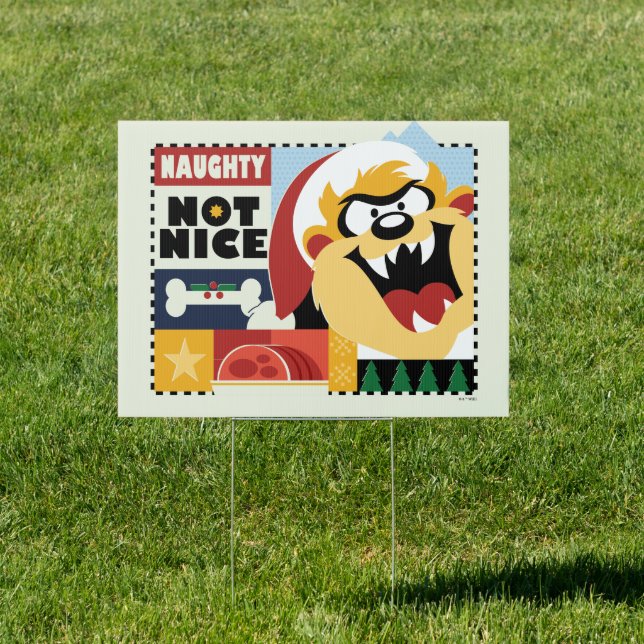LOONEY TUNES™ TAZ™ Naughty Not Nice Sign (Insitu)