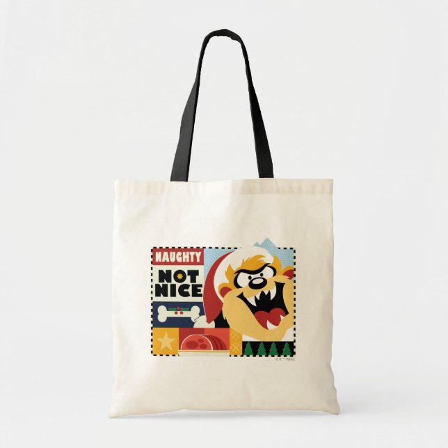 LOONEY TUNES™ TAZ™ Naughty Not Nice Tote Bag (Front)